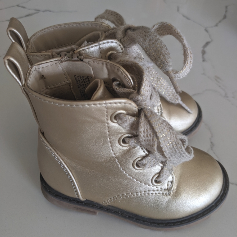 Cat & Jack Giovanna Gold Boots 💛